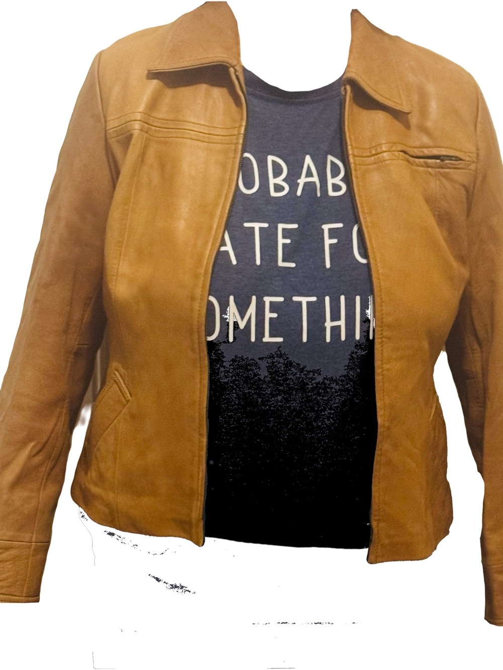 J. Crew Tan Leather Zip-Front Jacket